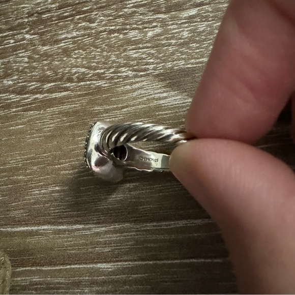 David Yurman Hematite and Diamond Noblesse Ring - Picture 6 of 6